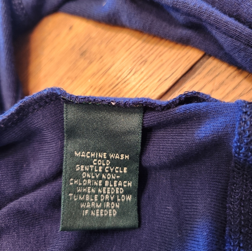 Lauren Ralph Lauren Navy Blue Long Sleeve Pullover w/ Shawl Collar, Size: PS - Picture 5 of 5